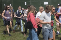 2nd June 2018 - No10 Vigil giving out Bollocks to Brexit stickers to people going to the Field Day festival in Brockwell Park, London