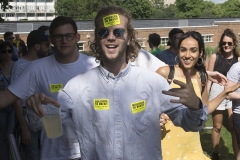 2nd June 2018 - No10 Vigil giving out Bollocks to Brexit stickers to people going to the Field Day festival in Brockwell Park, London