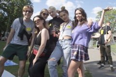 2nd June 2018 - No10 Vigil giving out Bollocks to Brexit stickers to people going to the Field Day festival in Brockwell Park, London