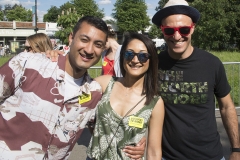 2nd June 2018 - No10 Vigil giving out Bollocks to Brexit stickers to people going to the Field Day festival in Brockwell Park, London