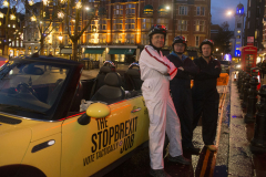 London, UK - 11 Dec 2019 - EU Flag Mafia minis visiting Sloane Square (Chelsea and Fulham constituency) - General Election 2019.