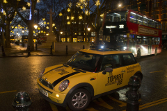 London, UK - 11 Dec 2019 - EU Flag Mafia minis visiting Sloane Square (Chelsea and Fulham constituency) - General Election 2019.