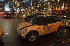 London, UK - 11 Dec 2019 - EU Flag Mafia minis visiting Sloane Square (Chelsea and Fulham constituency) - General Election 2019.