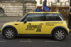 3 Dec 2019 - London, UK - Outside Tate Britain, a stunt organised and crowdfunded by anti-brexit campaigning group EU Flag Mafia.