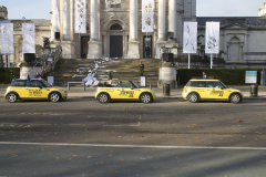 3 Dec 2019 - London, UK - Outside Tate Britain, a stunt organised and crowdfunded by anti-brexit campaigning group EU Flag Mafia.