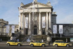 3 Dec 2019 - London, UK - Outside Tate Britain, a stunt organised and crowdfunded by anti-brexit campaigning group EU Flag Mafia.