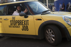 3 Dec 2019 - London, UK - Protest minis visit he streets of London in a stunt organised and crowdfunded by anti-brexit campaigning group EU Flag Mafia.